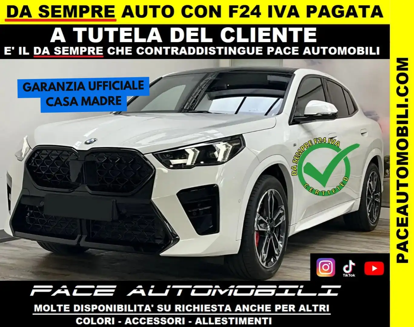 BMW X2 i M SPORT M-SPORT MSPORT PRO LED PDC ACC TETTO F1 Bianco - 1