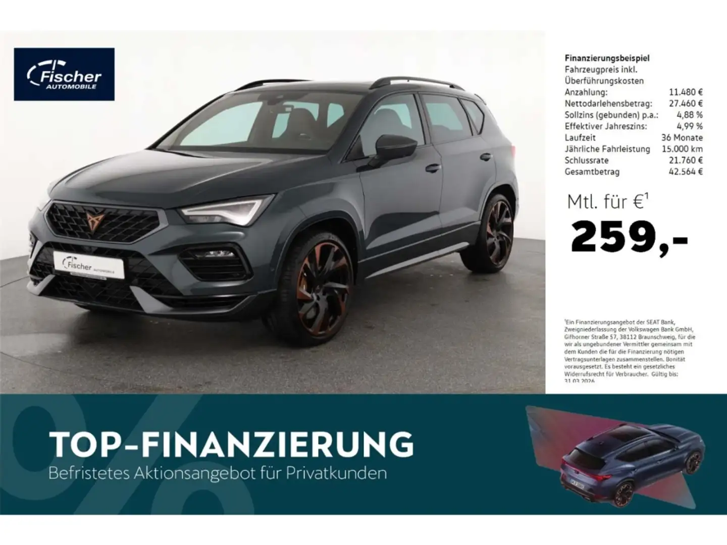 CUPRA Ateca 2.0 TSI VZ Tribe Edition Grün - 1