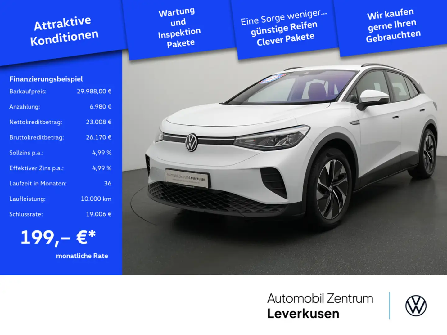 Volkswagen ID.4 Pro Performance ACC NAVI VIRT KAM CARPLA Weiß - 1