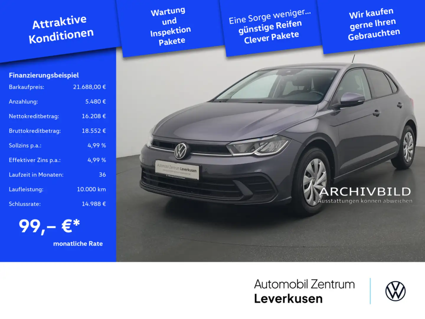 Volkswagen Polo Life SHZ PDC NAVI CARPLAY LED VIRT ACC Schwarz - 1