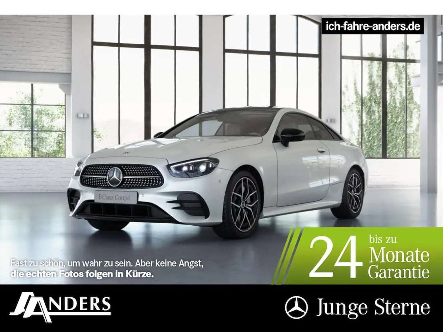 Mercedes-Benz E 300 Coupé AMG+MBUX+Night+Pano+Distr+HUD+Key+36 Weiß - 1