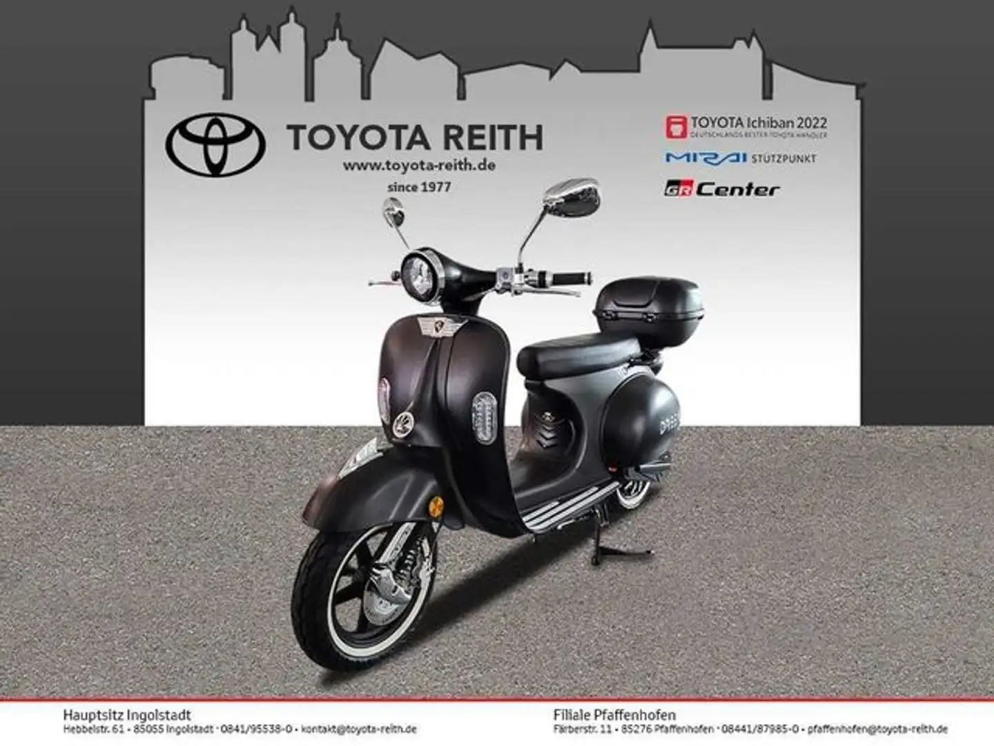 Dreems Amalfi e-Roller (45 km/h) inkl. 1 Akku, top Case, Scheckh Negro - 1