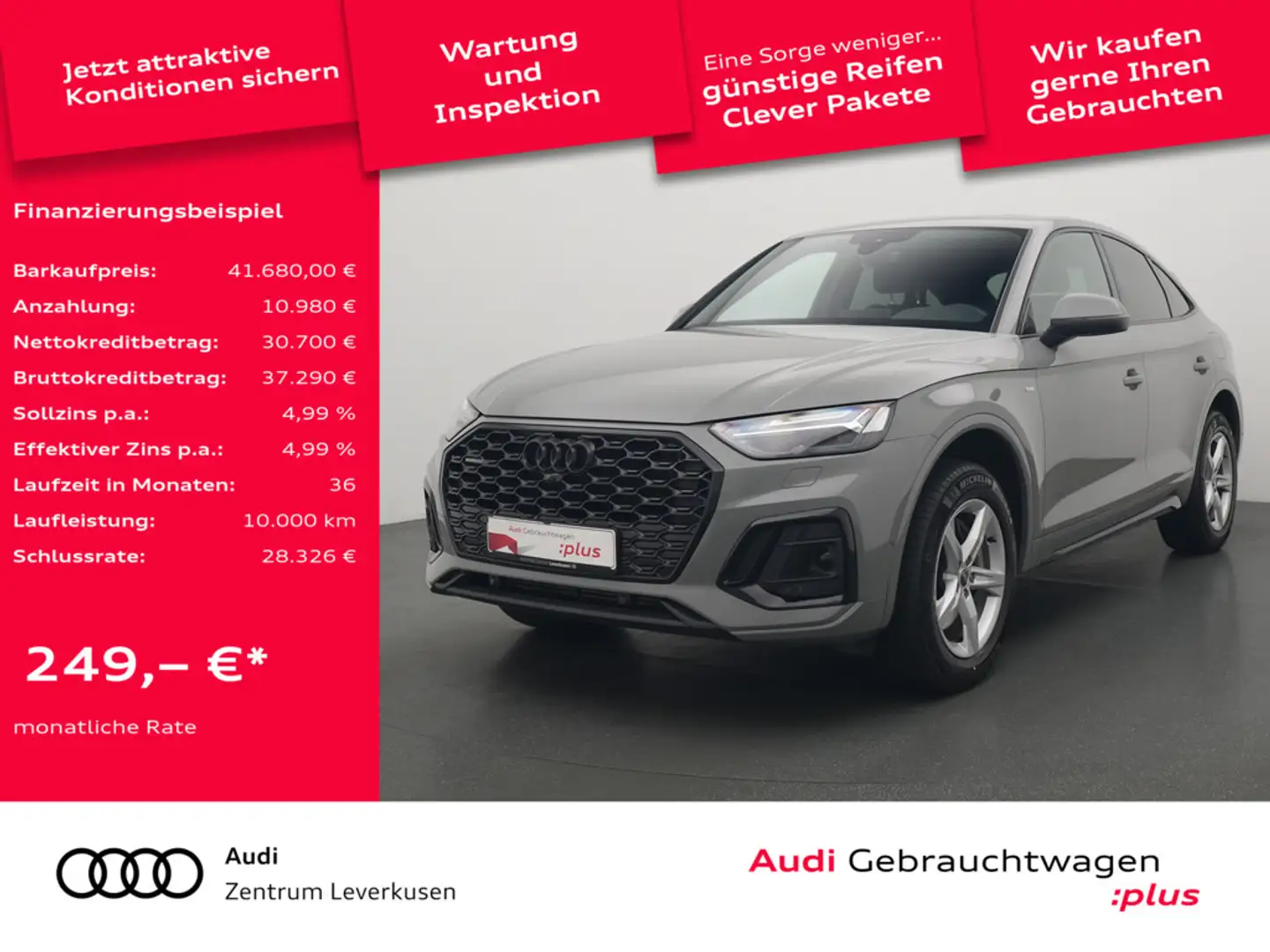 Audi Q5 Sportback e quattro S line PANO MATRIX LED Grau - 1