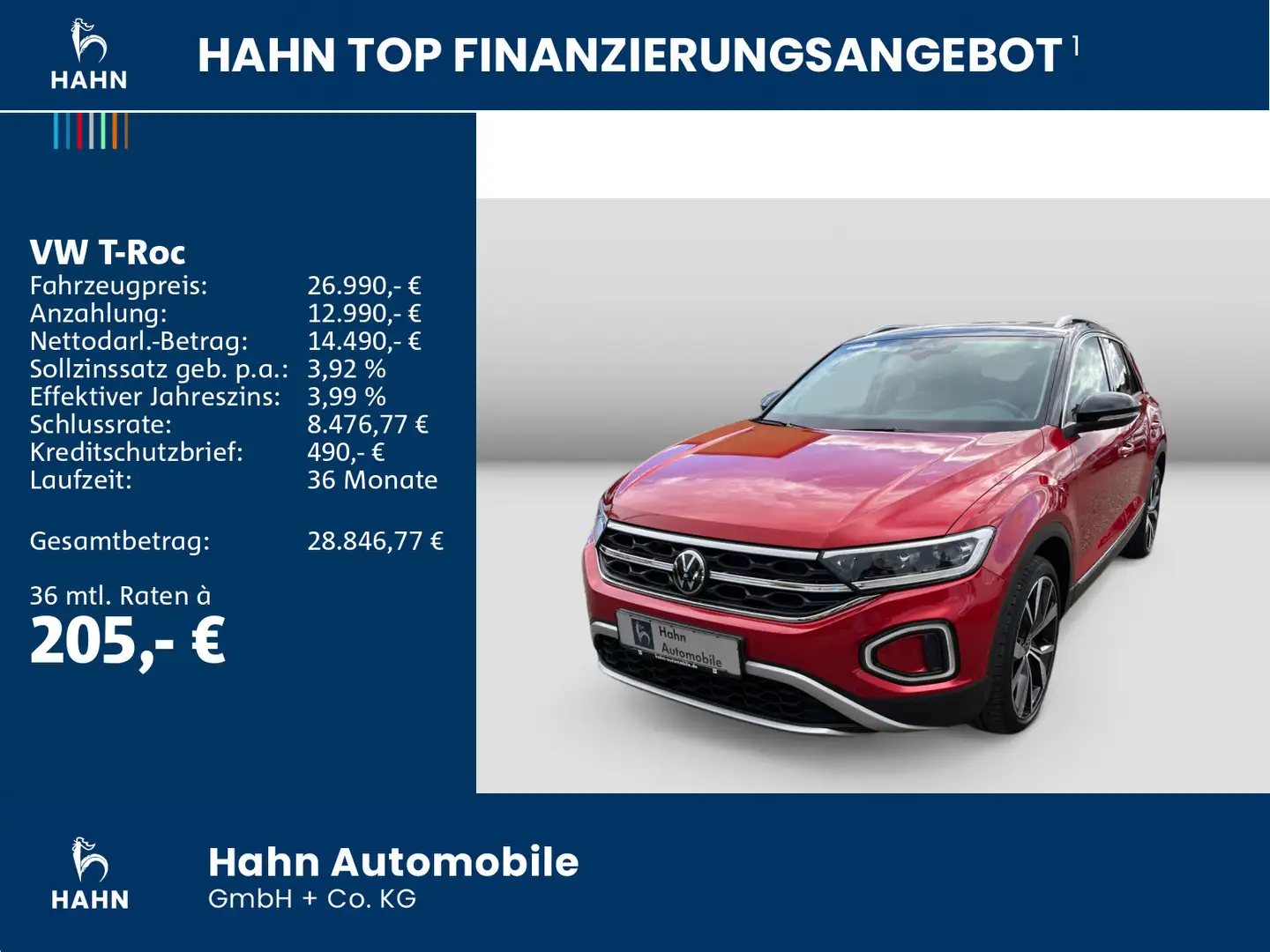 Volkswagen T-Roc 1.5TSI DSG  Style LED Navi Standh ACC APP Rot - 2