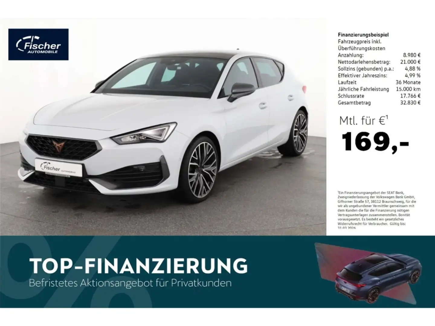 CUPRA Leon 2.0 TSI DSG PANO/NAV/Leder/Memory/19'' ALU Weiß - 1