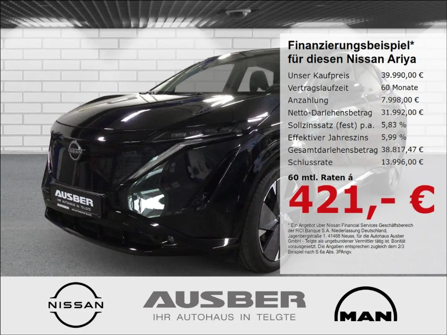 Nissan Ariya Evolve Pack e-4orce 20Zoll LM 87kWh Schwarz - 1