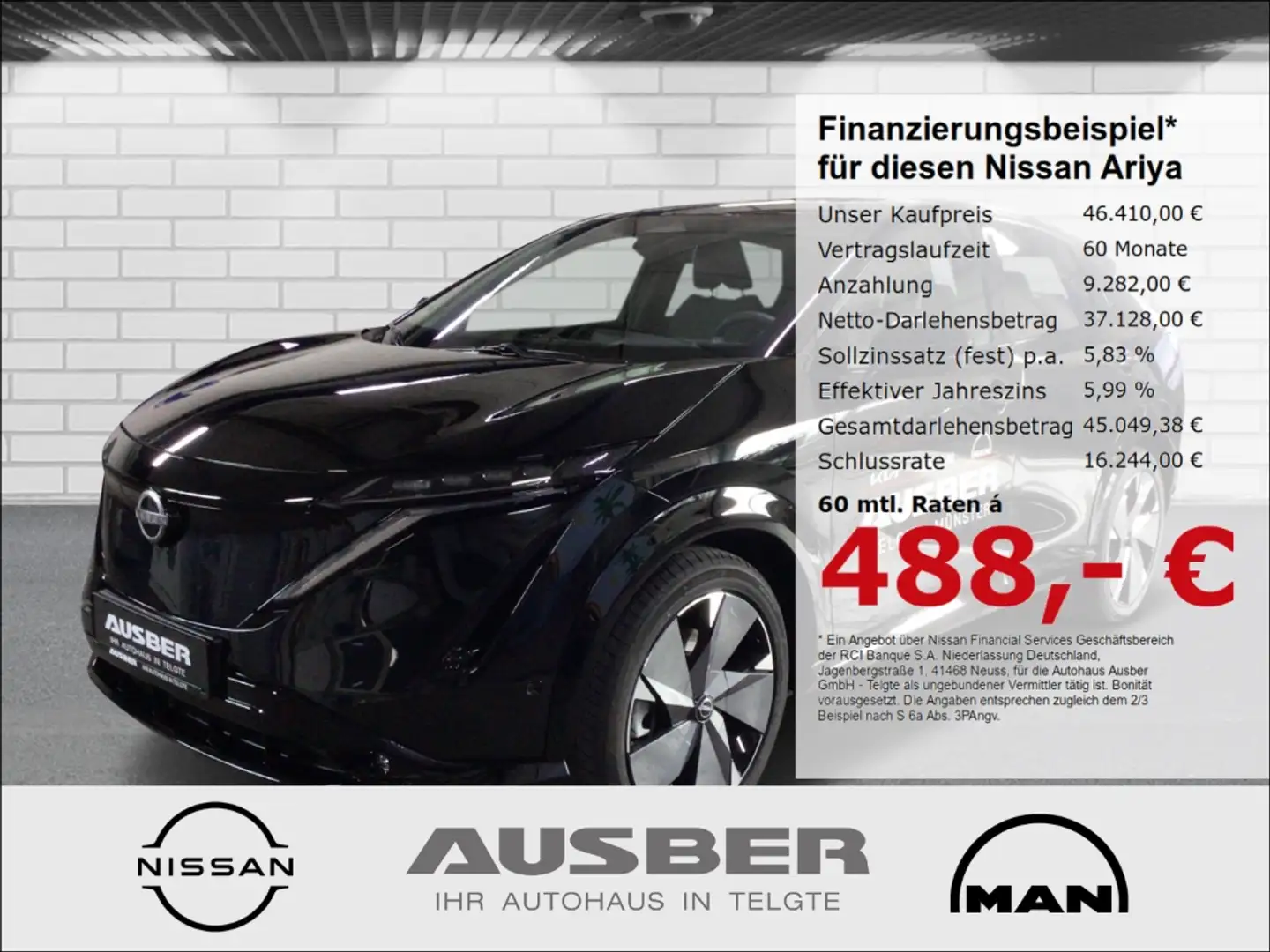 Nissan Ariya Evolve Pack e-4orce 20Zoll LM 87kWh Schwarz - 1