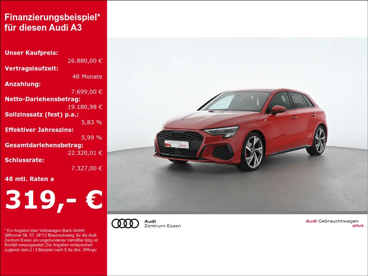 Audi A3 Sportback 35 TFSI S-LINE S-TRONIC LED NAV PLUS   S Rood - 1