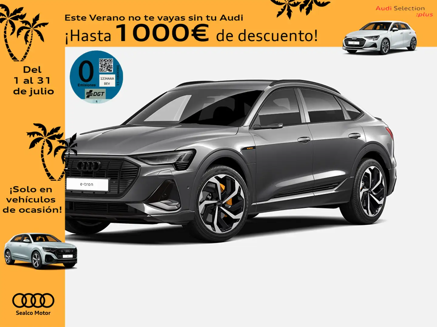Audi e-tron Sportback 55 quattro Black line edition Gris - 1