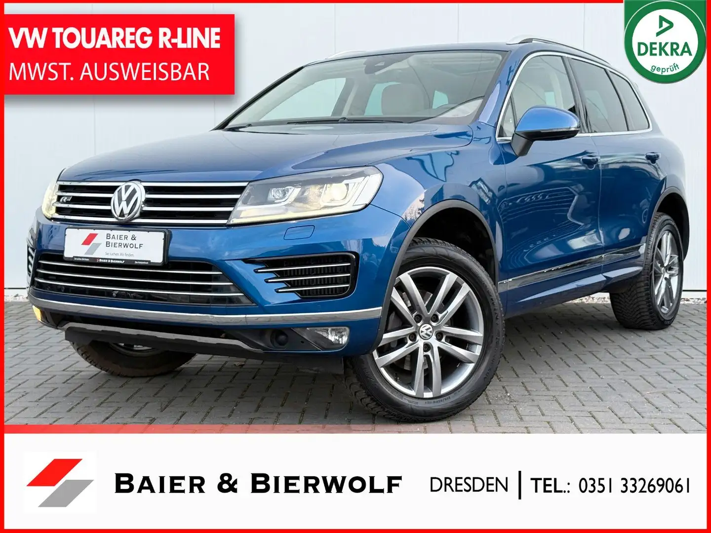 Volkswagen Touareg 3.0TDI R-LINE MWST. 360 GRAD AHK MEMORY Bleu - 1