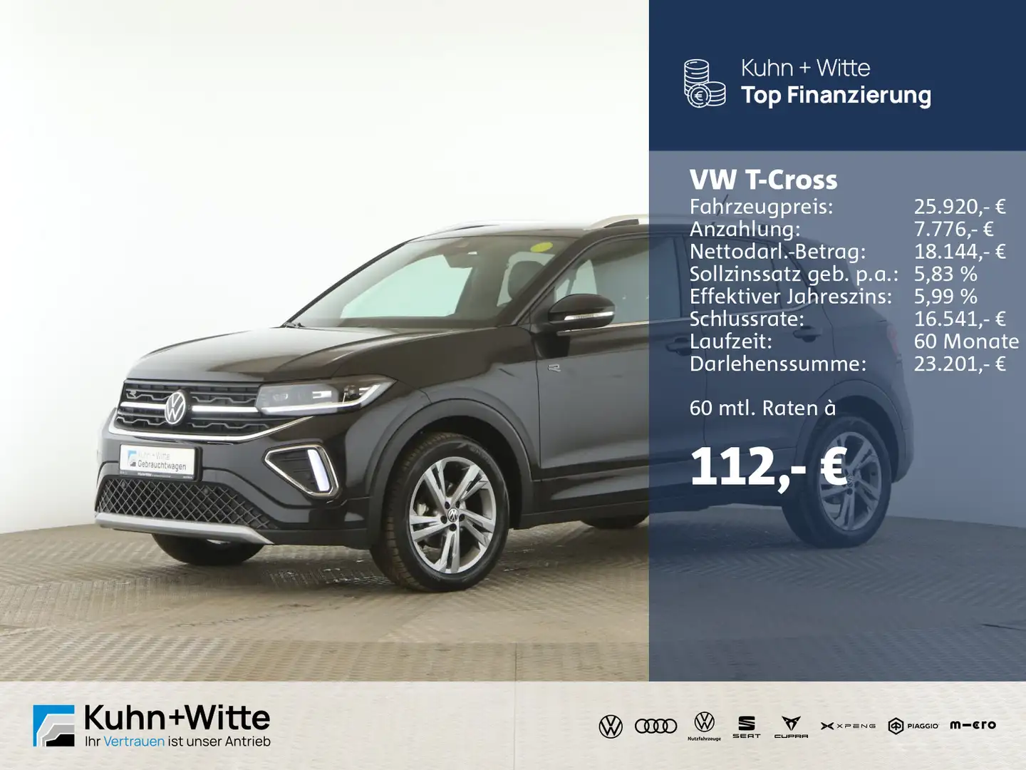 Volkswagen T-Cross 1.0 TSI R-Line *ACC*AHK*Matrix*RFK*IQ.Dr Schwarz - 1