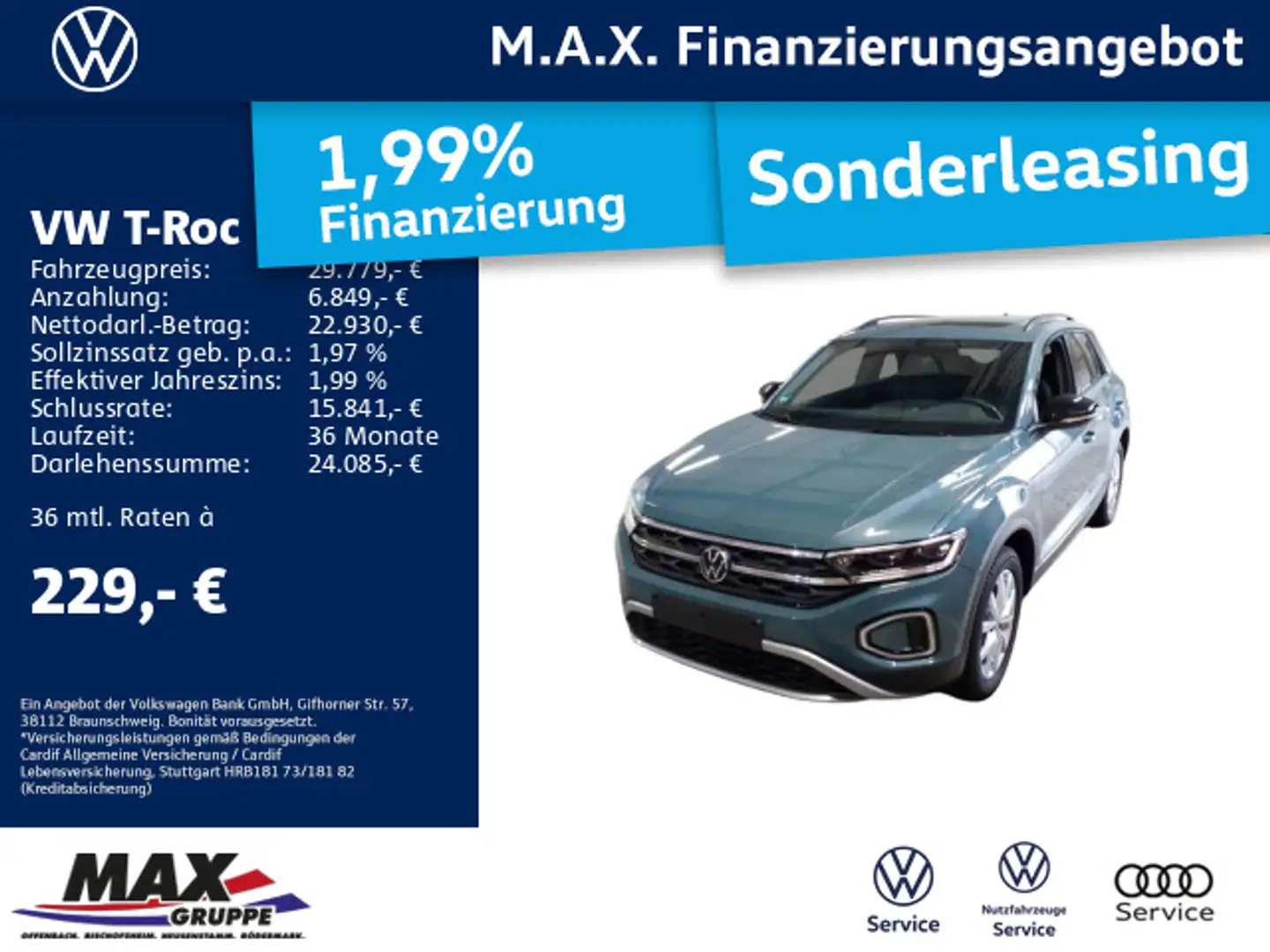 Volkswagen T-Roc 1.5 TSI STYLE LED+KAMERA+PANO+AHK+DCP+APP+ Blauw - 1