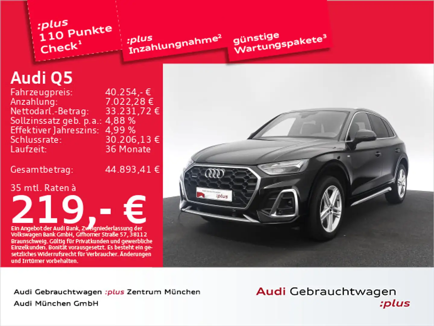 Audi Q5 40 TDI qu. S tronic 2x S line AHK/Navi+/Kamer Schwarz - 1
