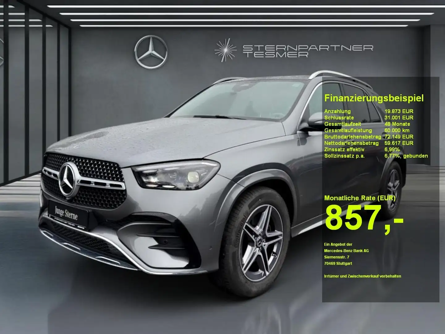Mercedes-Benz GLE 300 d 4M AMG, MBEAM,StHz,BURM,PANO,AIRM.,AHK Gris - 1