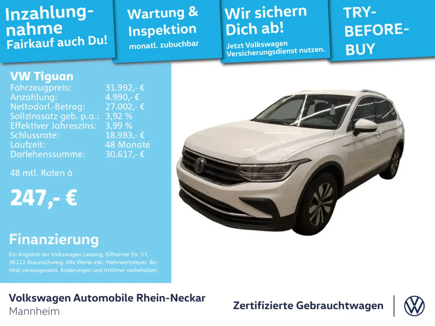 Volkswagen Tiguan 1.5 TSI Move Gar.2029 DSG Navi PDC LED uv Wit - 1
