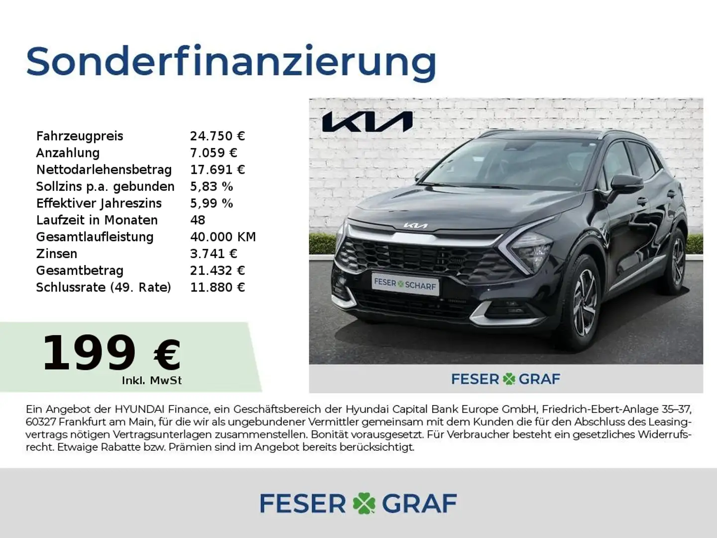 Kia Sportage 1.6T 48V 2WD Vision Komfort Navi Noir - 1