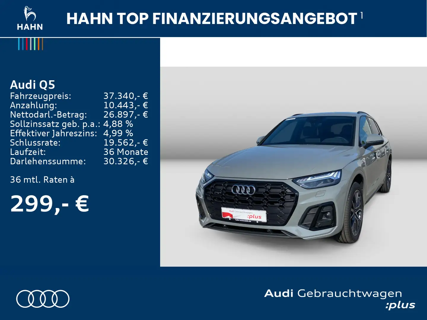 Audi Q5 40TDI quattro S tronic S line CAM Matrix AHK Grijs - 2