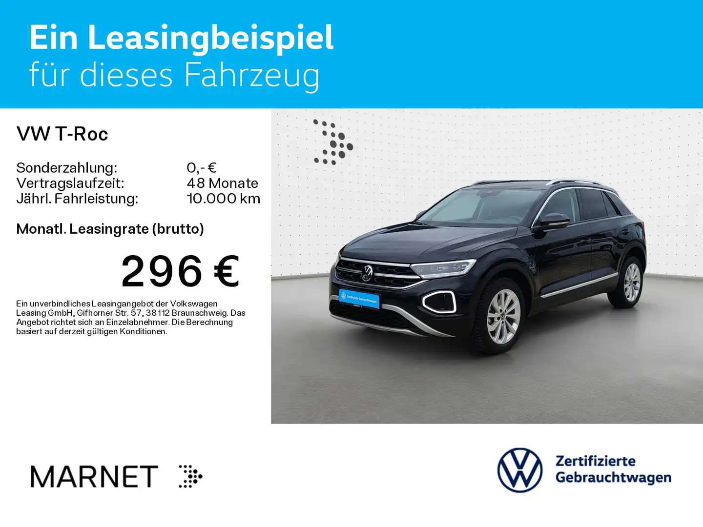 Volkswagen T-Roc T-ROC 1.5 TSI DSG STYLE*LED*AHK*PDC*SHZ*NAVI*KLI Schwarz - 2