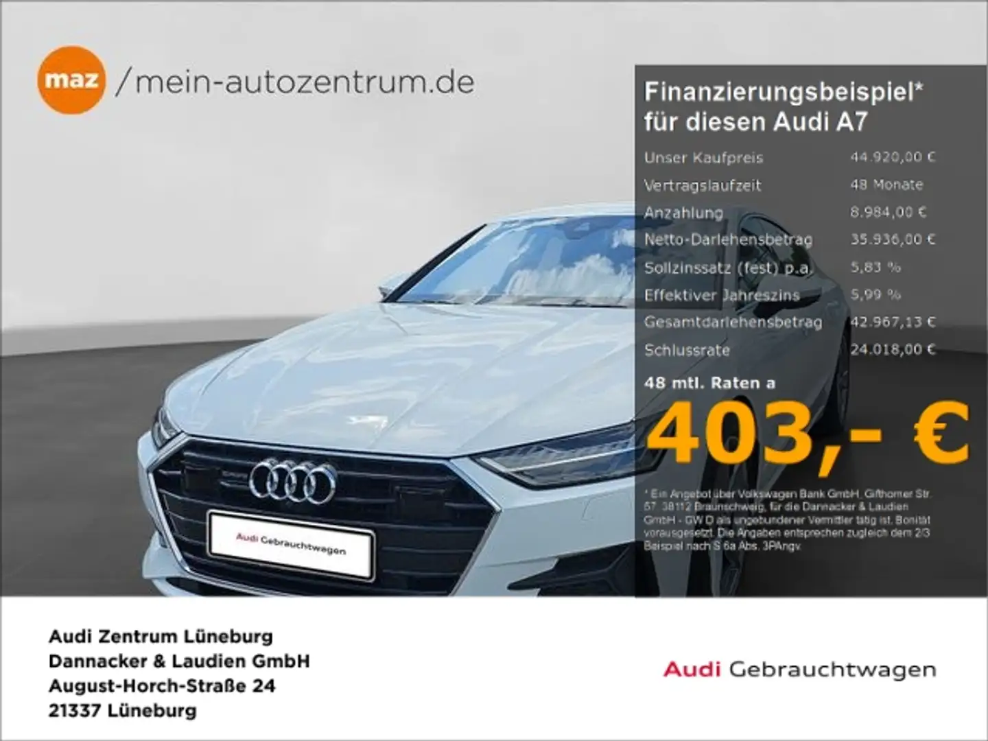 Audi A7 Sportback 50 2.0 TFSIe quattro Alu Matrix-LED Weiß - 1