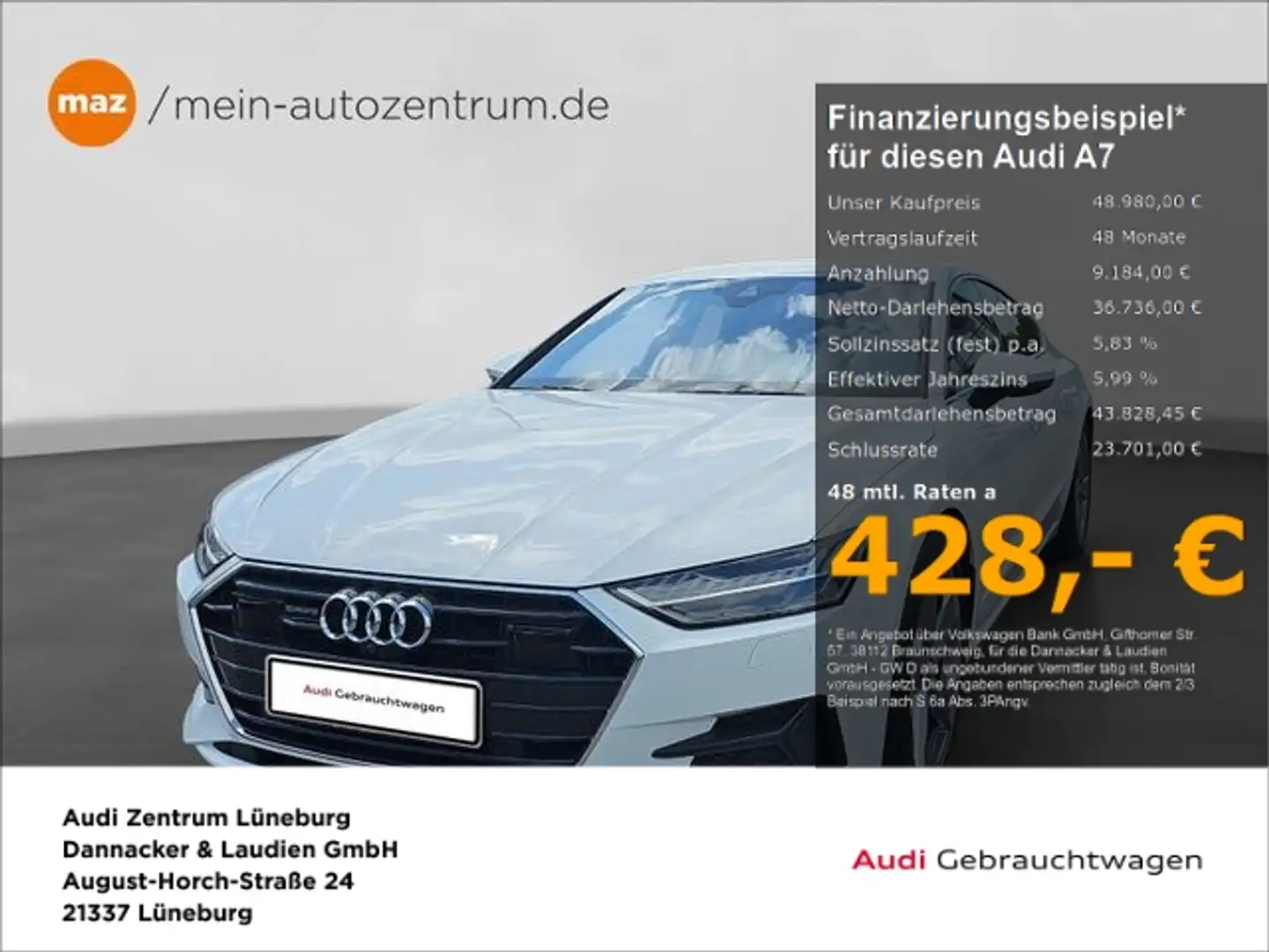 Audi A7 Sportback 50 2.0 TFSIe quattro Alu Matrix-LED Weiß - 1