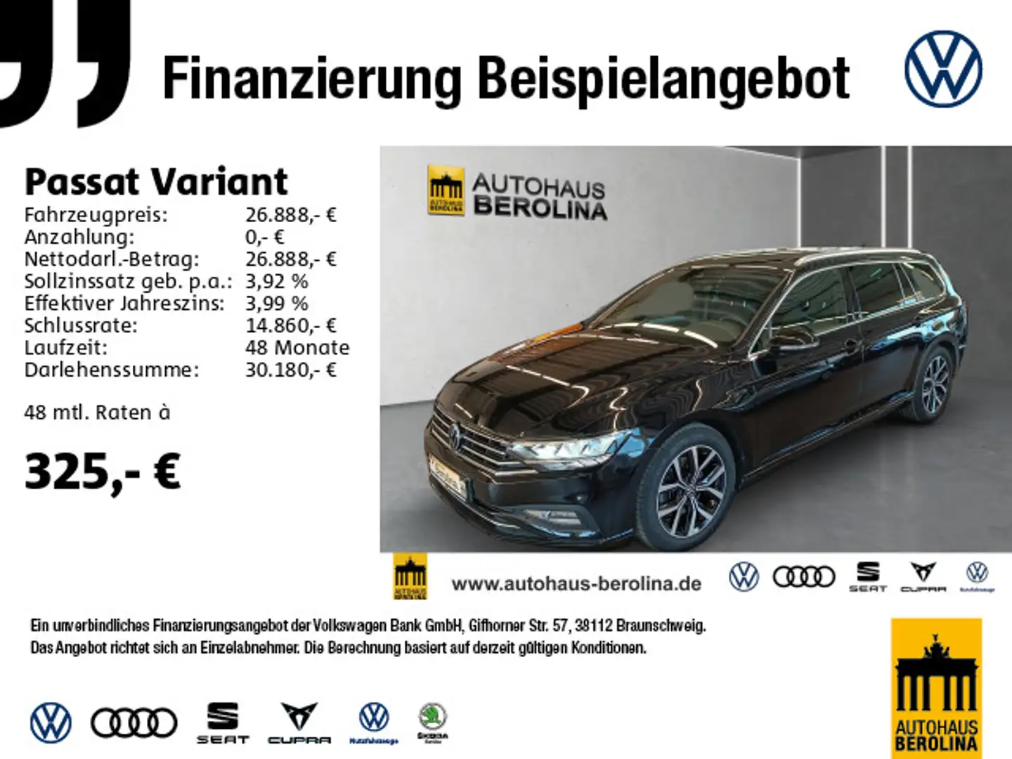 Volkswagen Passat Variant 2.0 TSI Business DSG *PANO*AHK* Schwarz - 1