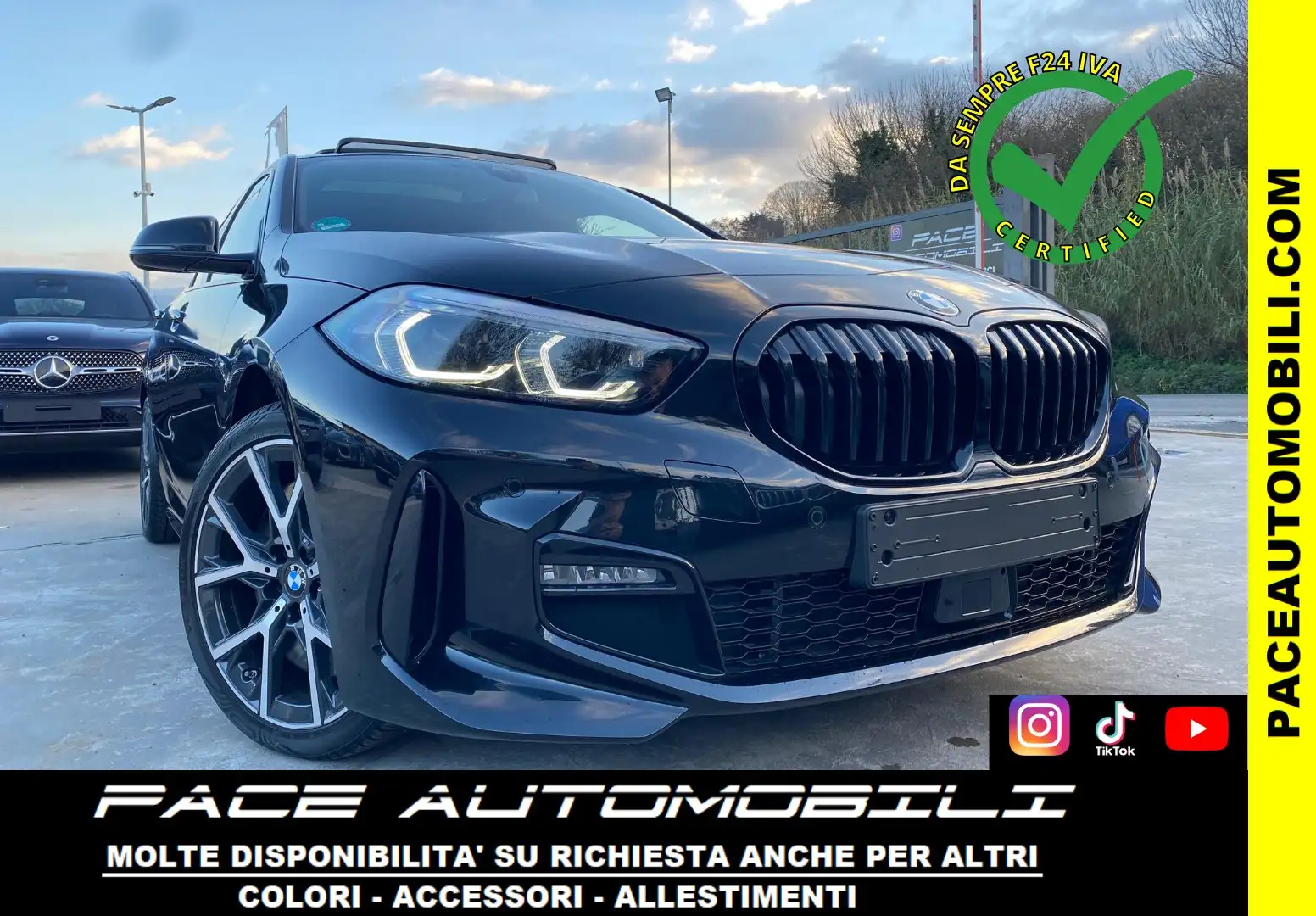 BMW 120 i M-SPORT MSPORT BLACK PACK TETTO PELLE 19" PDC Noir - 1