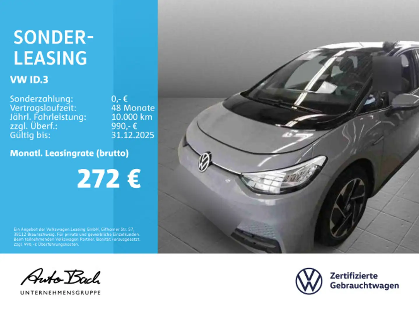 Volkswagen ID.3 Pure Performance, Navi, LED, App-Connect, R Gris - 2