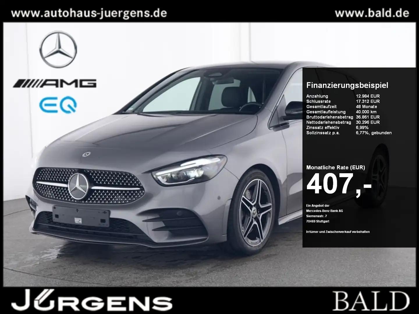Mercedes-Benz B 220 d AMG-Sport/StdHzg/Night/burm/360/Distr/18 Šedá - 1