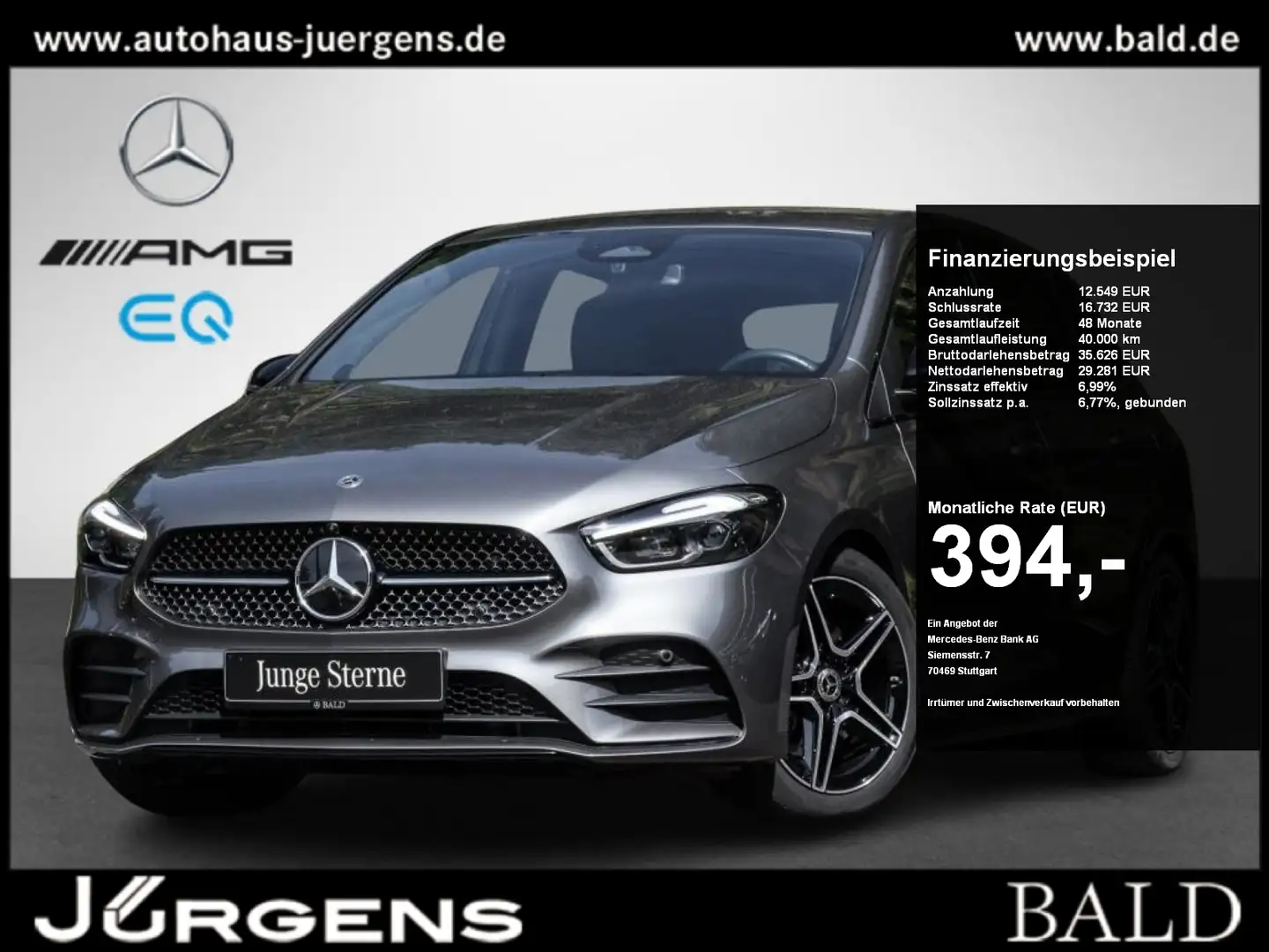 Mercedes-Benz B 220 d AMG-Sport/StdHzg/Night/burm/360/Distr/18 Grigio - 1
