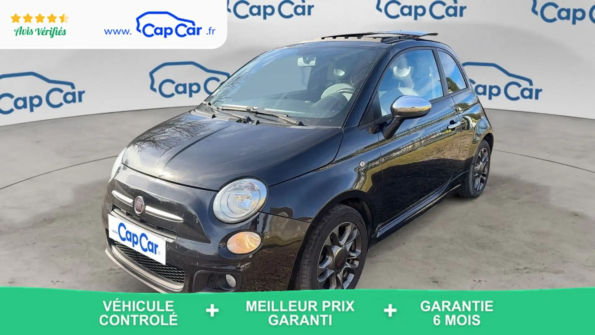 Fiat 500 0.9 Twinair 105 Sport - Toit ouvrant Noir - 1