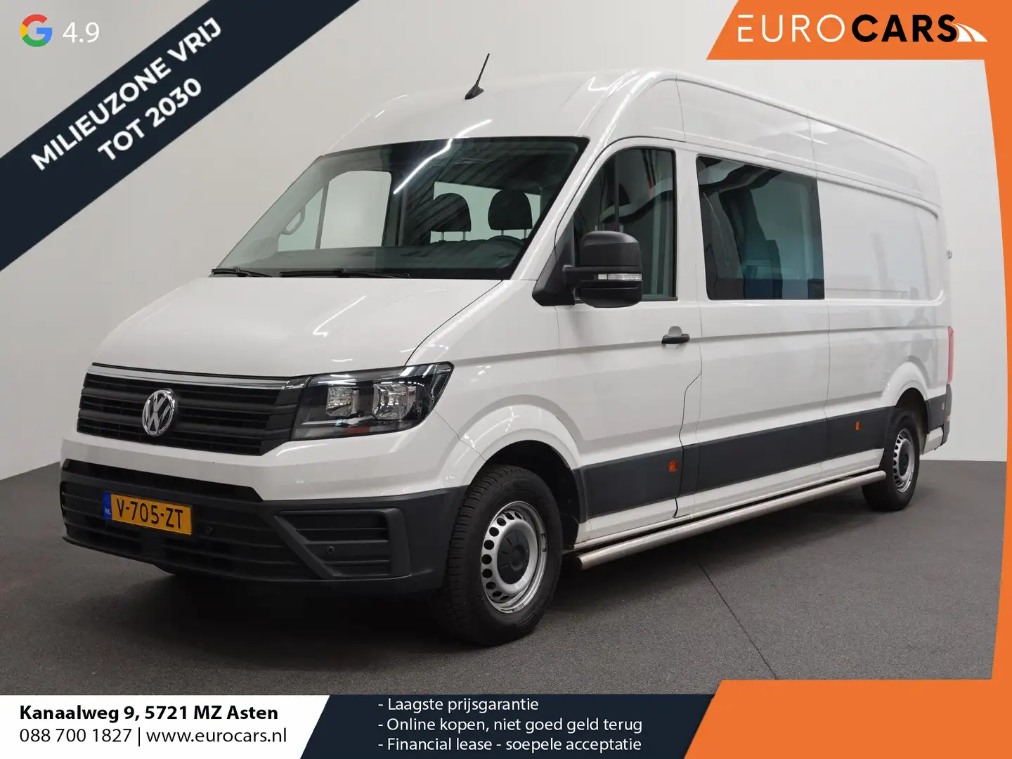 Volkswagen Crafter 140pk L4H3 / L3H2 Dubbele cabine Airco Cruise cont Wit - 1