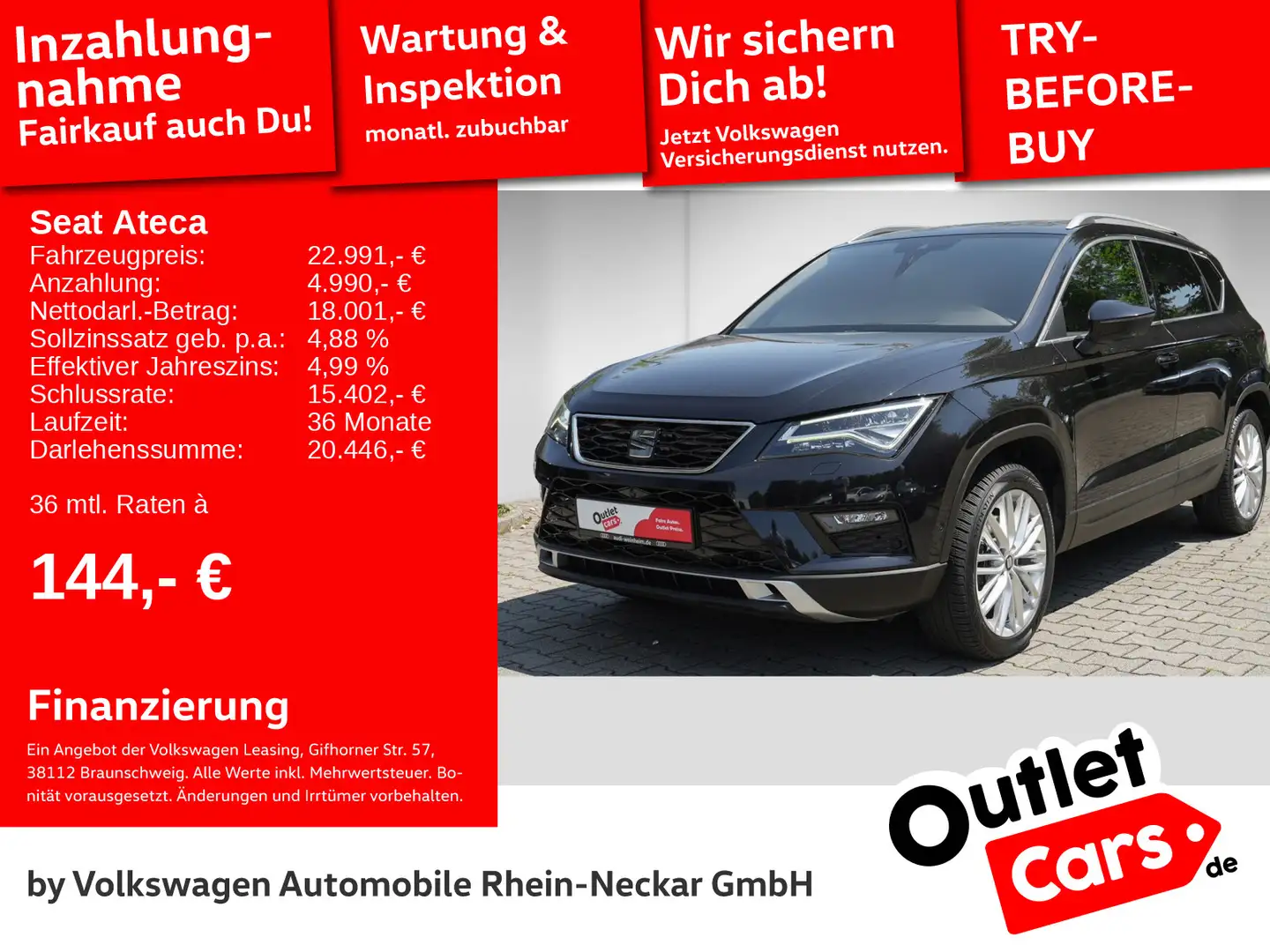 SEAT Ateca 2.0 TDI Automatic LED Navi Panoramadach uv Negru - 1