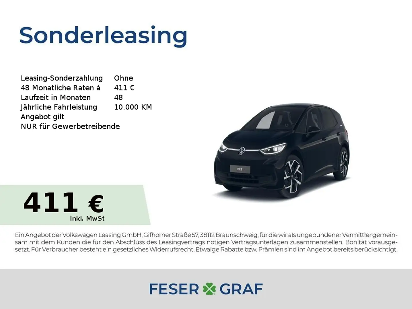 Volkswagen ID.3 Pro ENERGY 204 PS 59 kWh 1-Gang-Automatik Noir - 1
