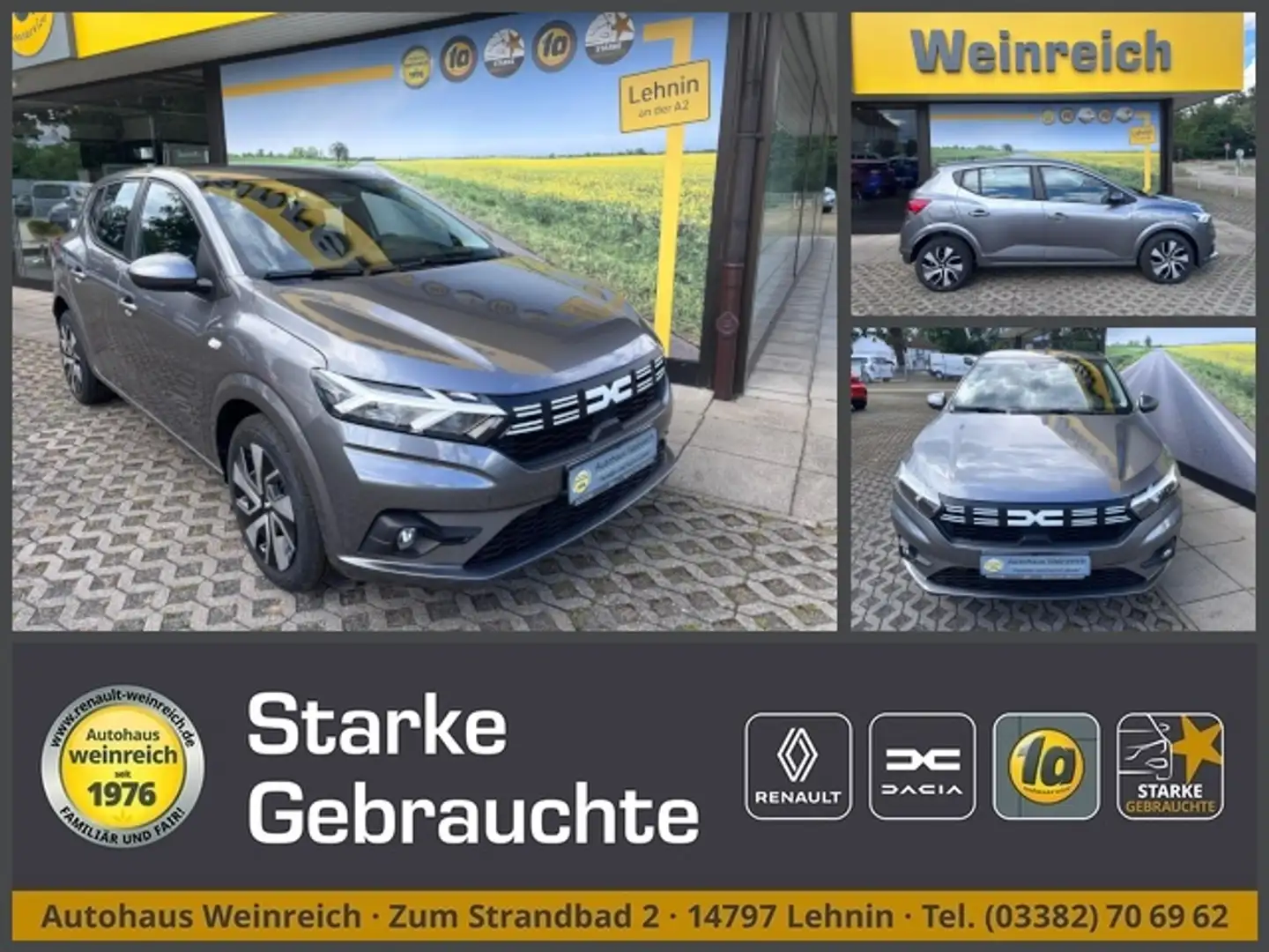 Dacia Sandero Automatik Klima & CarPlay Klima Einparkhilfe Grau - 1
