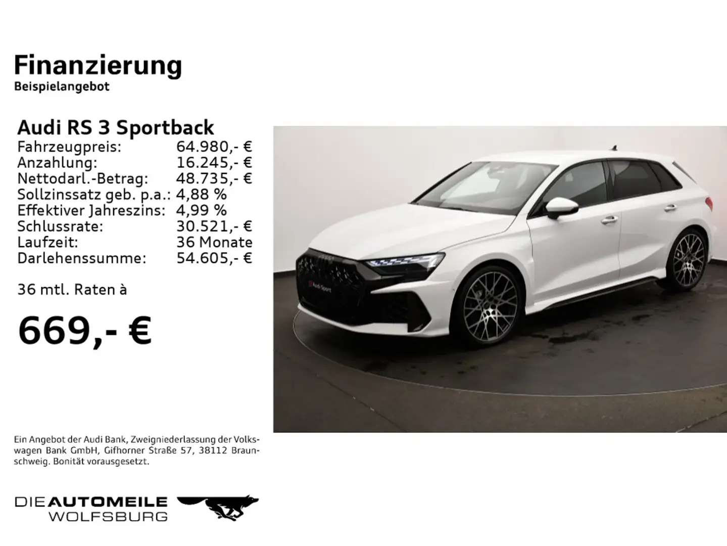 Audi RS3 Audi RS 3 Sportback 294(400) kW(P Білий - 2