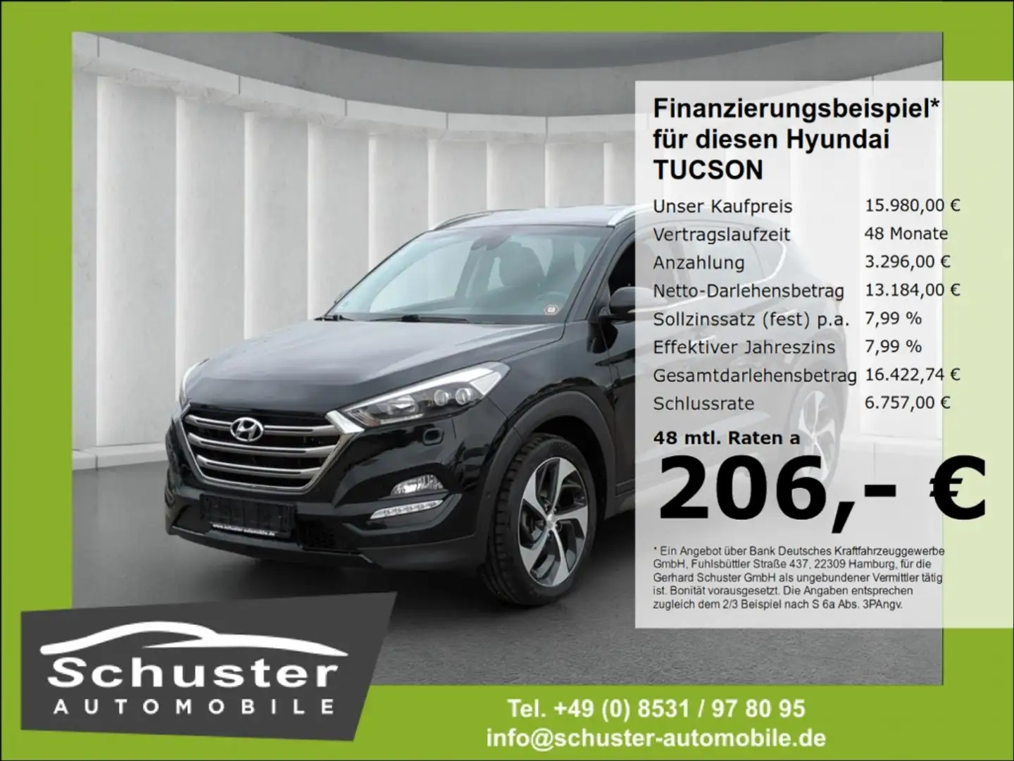 Hyundai TUCSON Premium 4WD 2.0D*Autom AHK LED Sitzbelüft Black - 1