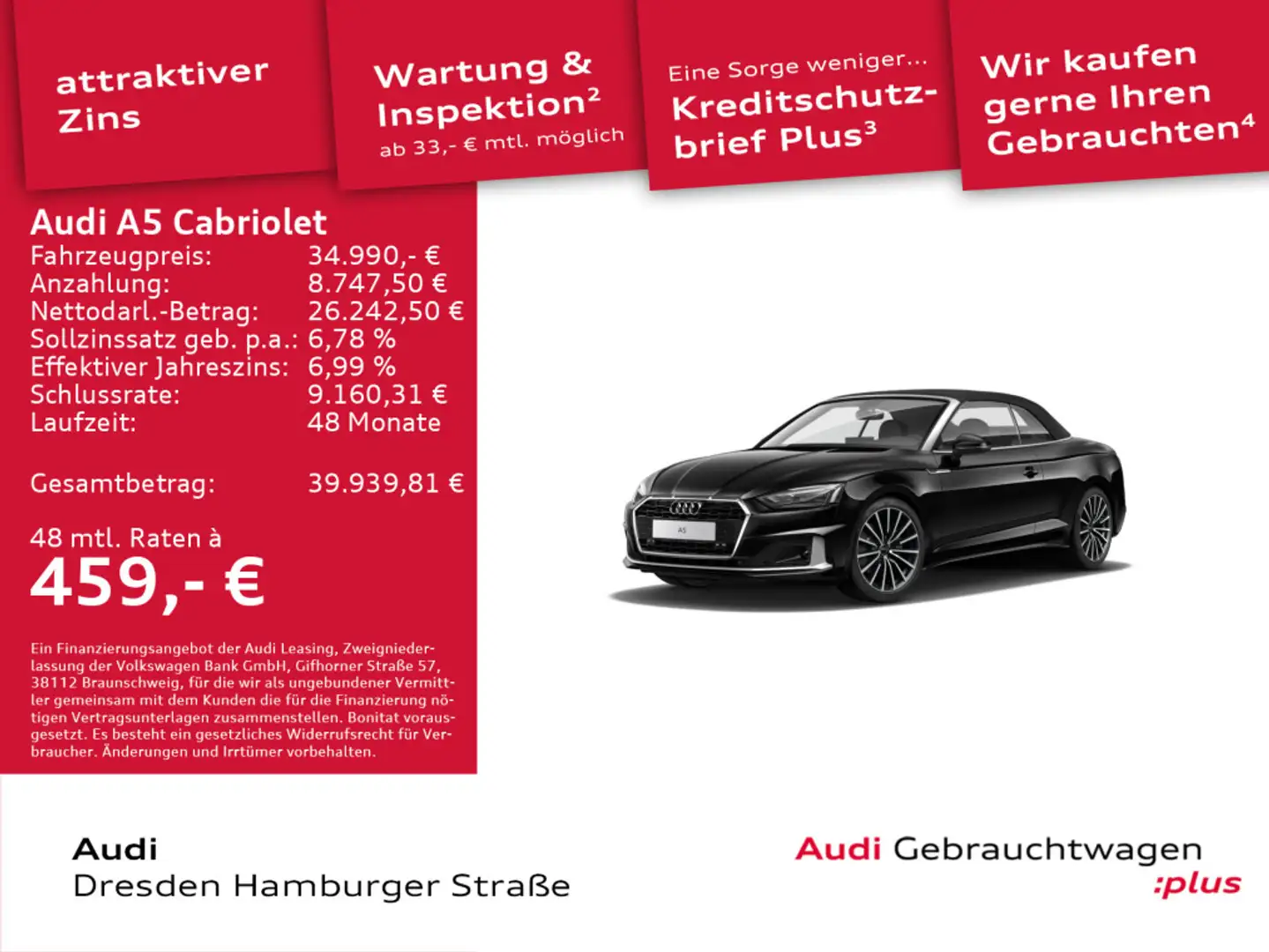 Audi A5 40 TFSI Advanced Navi S tronic Schwarz - 1