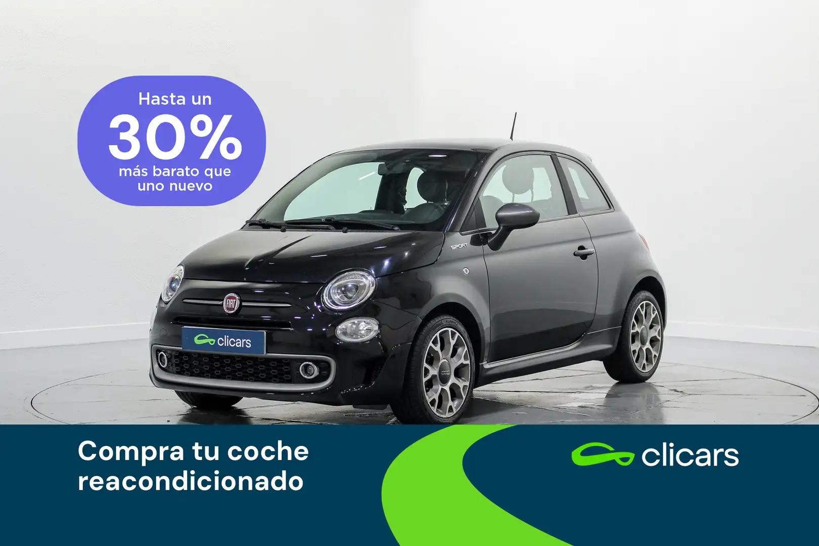 Fiat 500 1.0 Hybrid Sport 52kW Negro - 1
