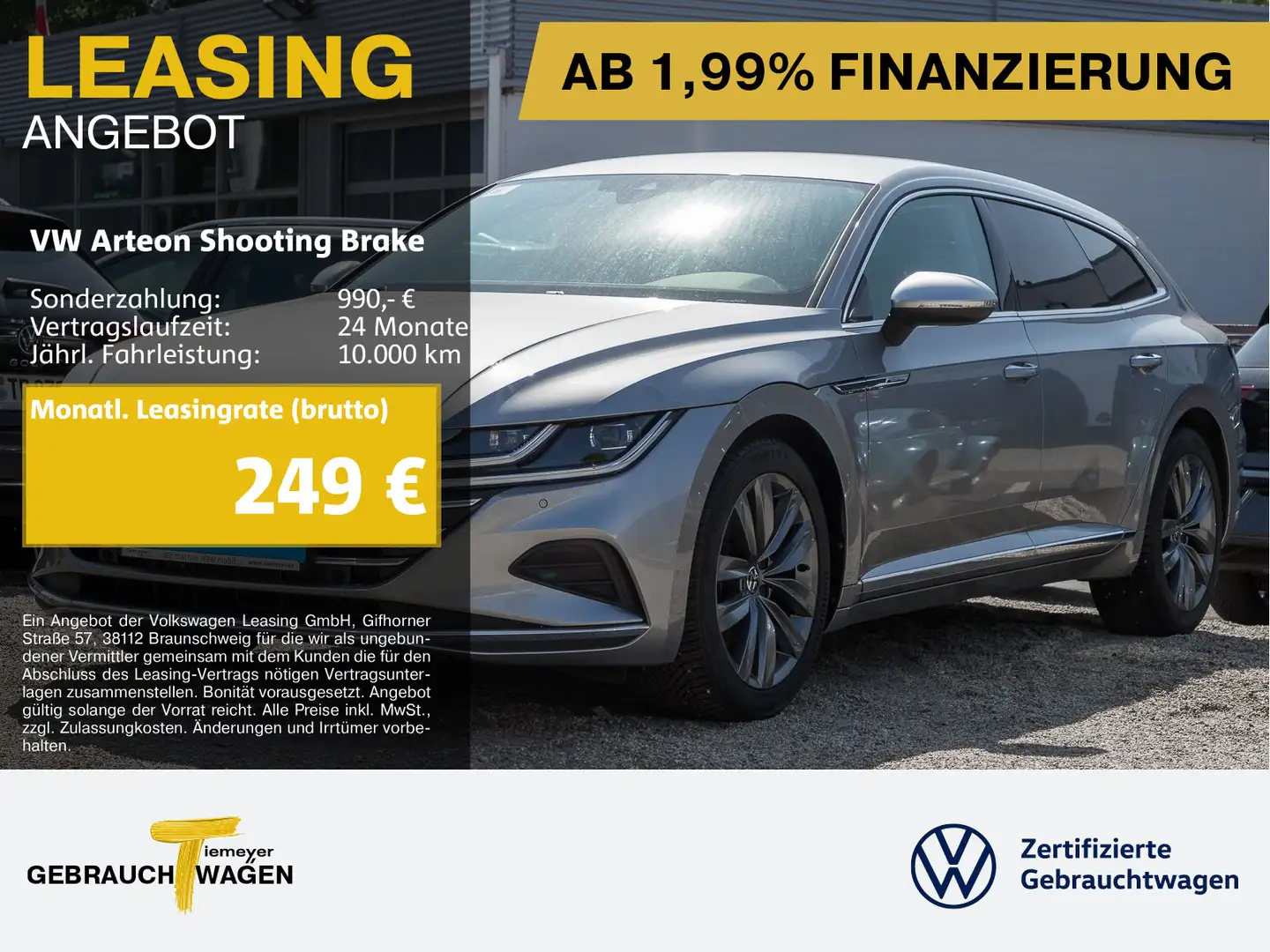 Volkswagen Arteon 2.0 TDI DSG ELEGANCE AHK Silber - 1