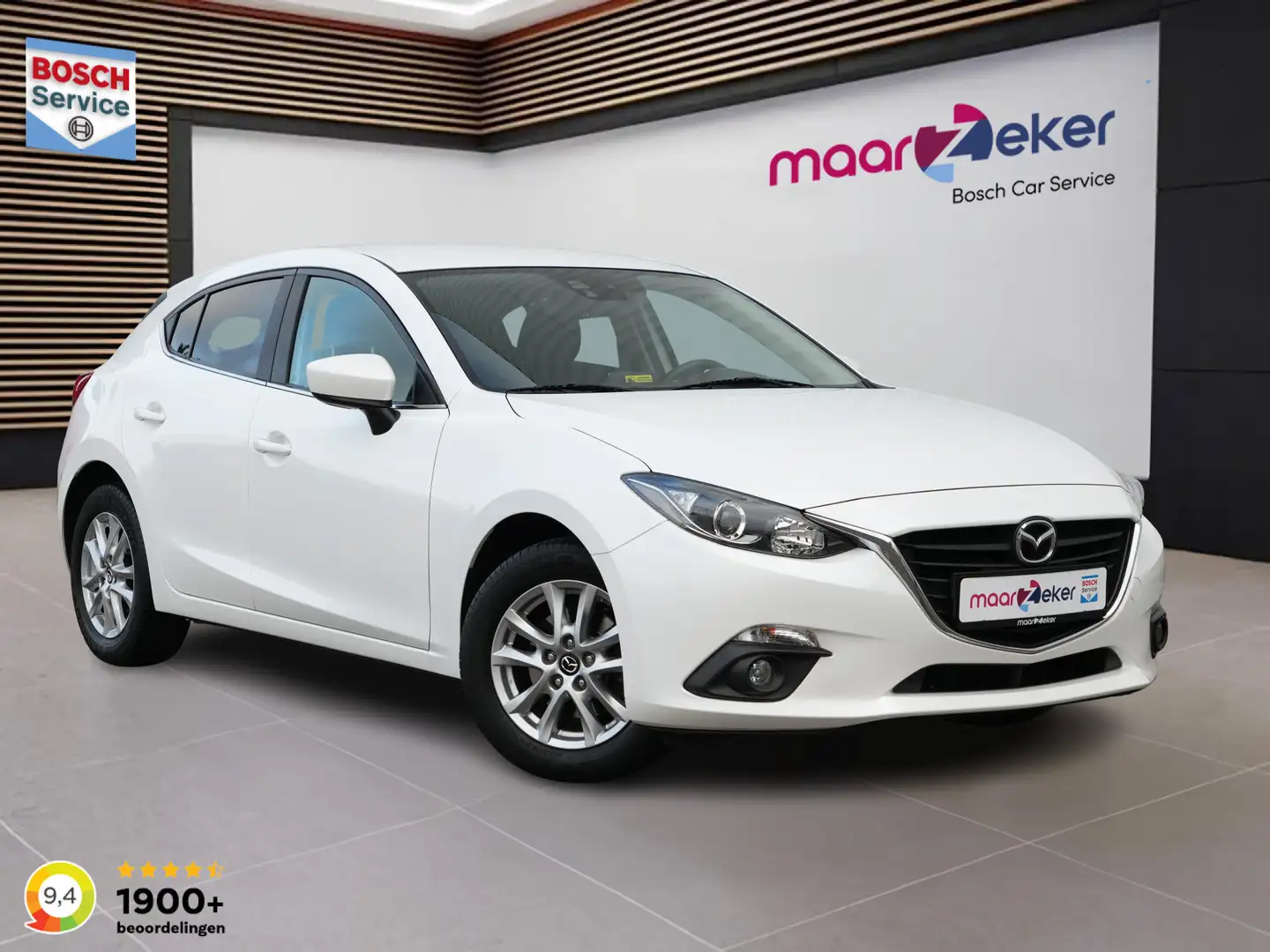 Mazda 3 2.0 5-drs 120pk ✅Dodehoek✅Navi✅Stoelverw.✅Camera✅C Blanc - 1