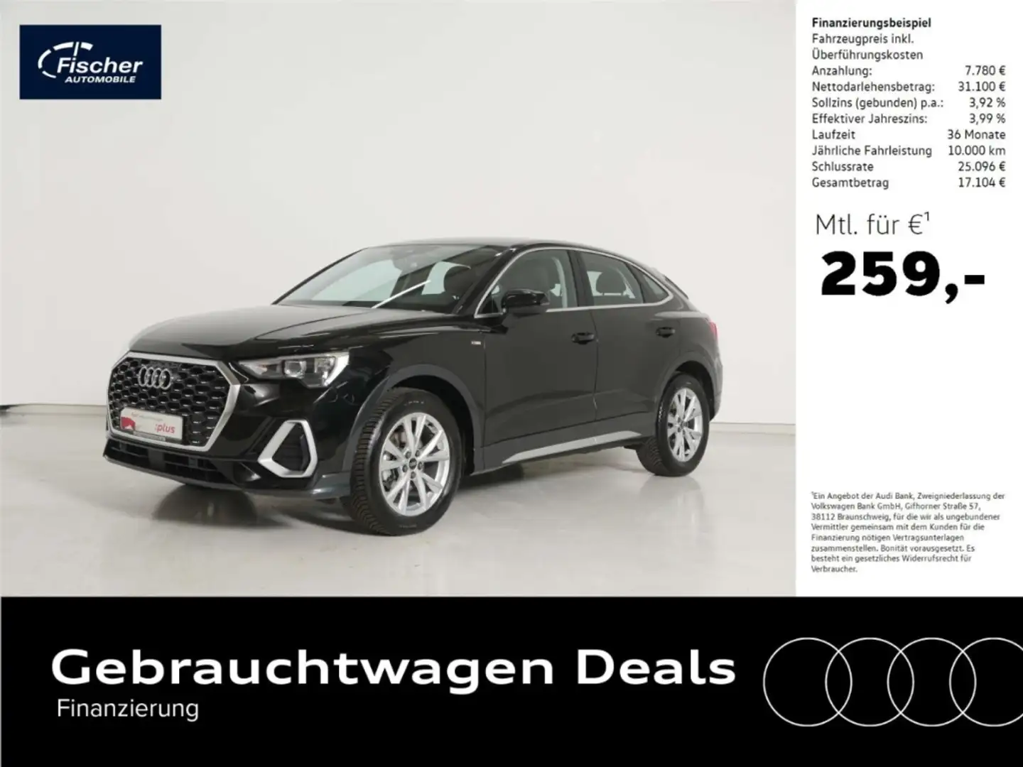 Audi Q3 Sportback 35 TFSI S line Schwarz - 1