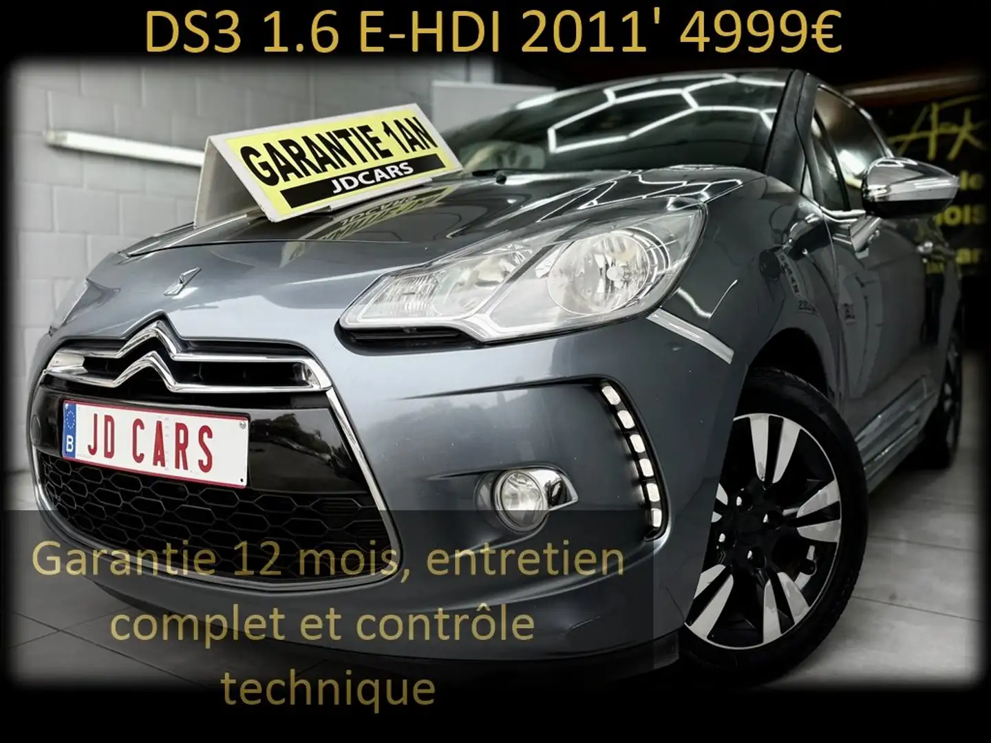 Citroen DS3 1.6 E-HDi ‼️GARANTIE 1 AN CTOK‼️ Gris - 1