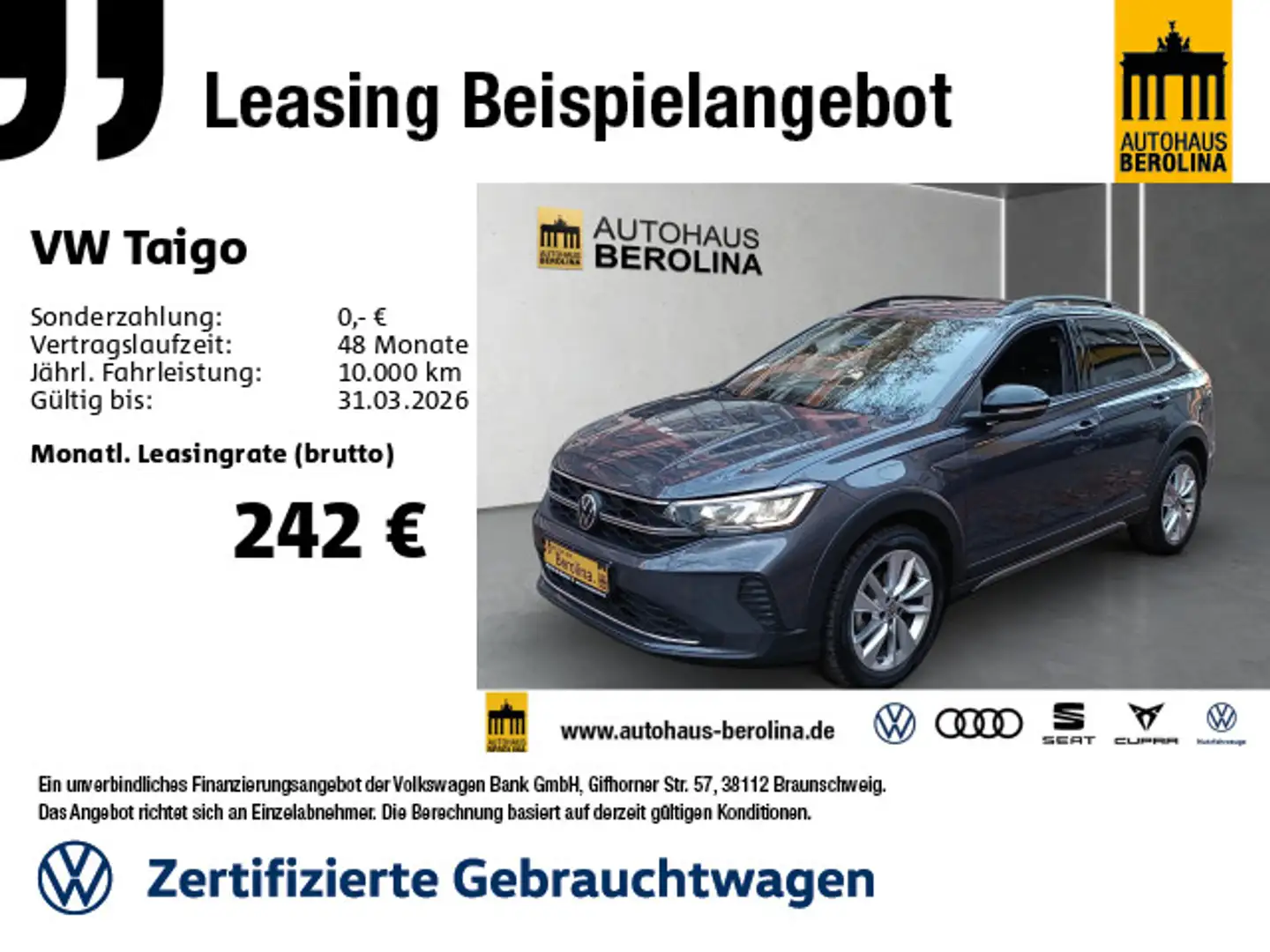 Volkswagen Taigo 1.0 TSI Goal DSG *ACC*NAV*SHZ*App-Connect* Grau - 1