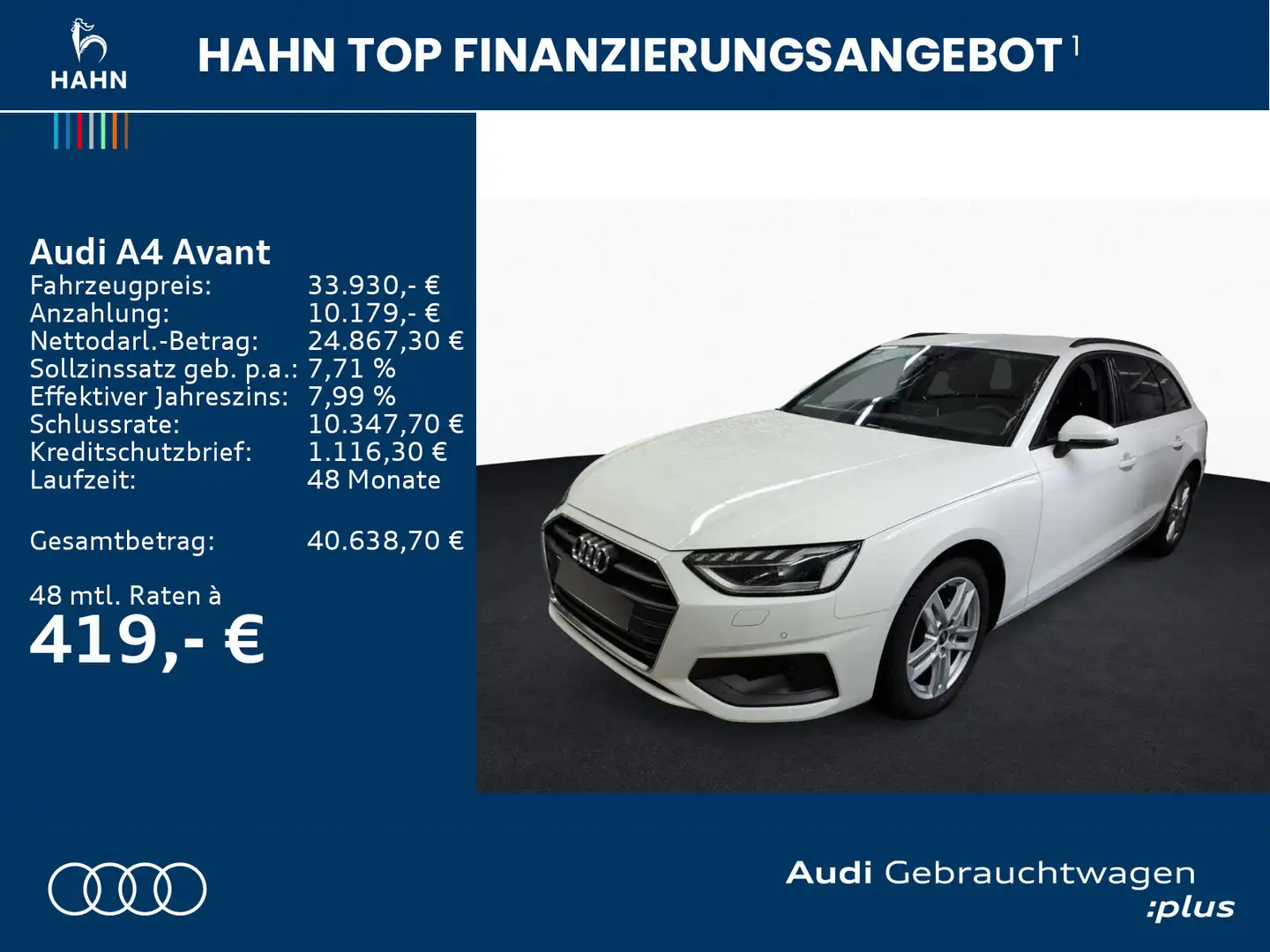 Audi A4 40 TFSI Matrix Navi Carplay PDC CAM Si Weiß - 2