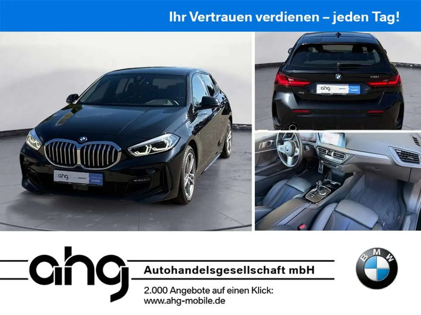 BMW 118 i M Sport Navi Klima PDC LED DAB Sportsitze S Zwart - 1