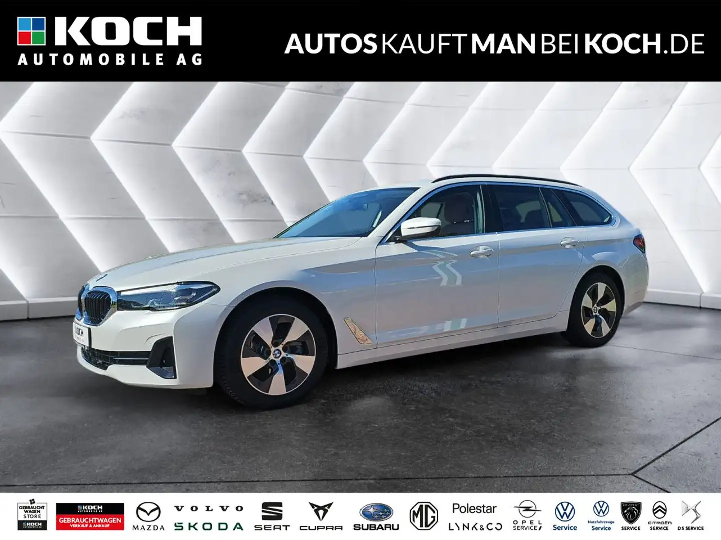 BMW 520 i Mild Hybrid Touring LUFT NAVI AHK LEDER SHZ Weiß - 1
