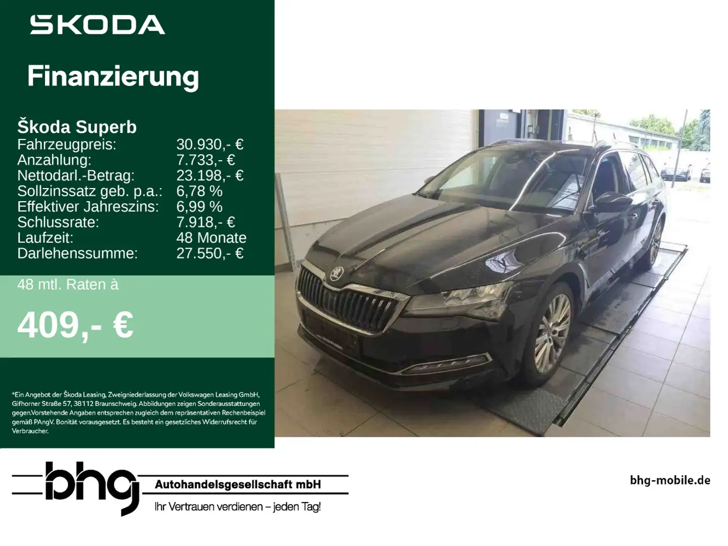 Skoda Superb Combi 2.0 TDI DSG Style Schwarz - 1