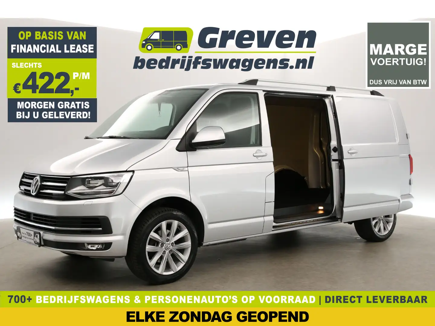 Volkswagen T6 Transporter 2.0 TDI L2H1 | MARGE! | 150PK DSG Automaat 2xSchui Zilver - 1