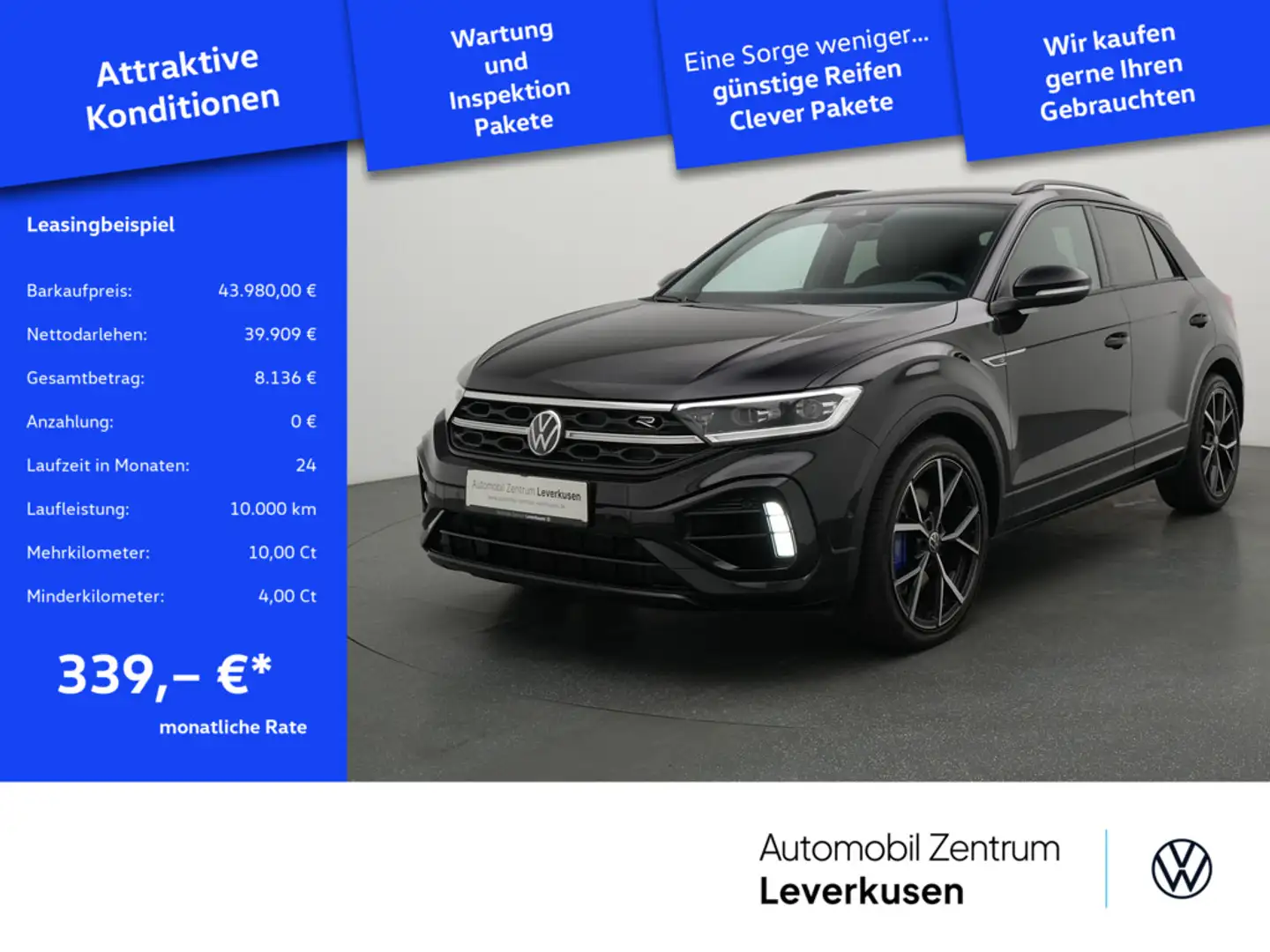 Volkswagen T-Roc R MATRIX ACC LEDER AKRAPOVIC NAVI VIRT Schwarz - 1