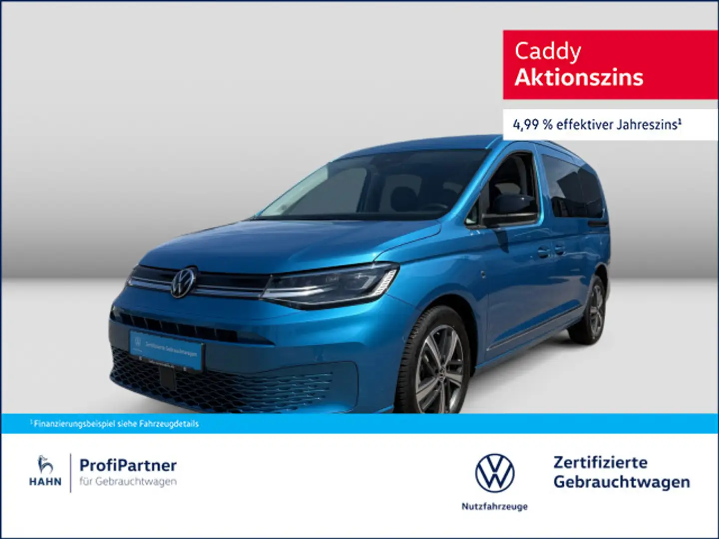 Volkswagen Caddy Style 2.0TDI 90KW DSG AHK LED NAVI Blauw - 1